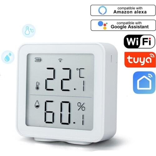 Support Google Home And Alexa Tuya WIFI Temperature And Humidity Sensor Indoor Hygrometer Thermometer With LCD Display Tuya
