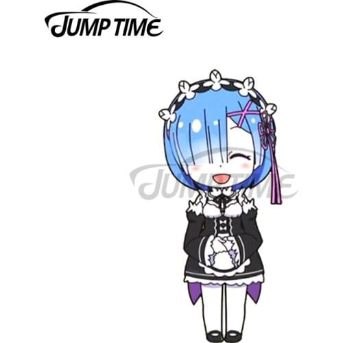 Jump Time 13 x 8cm For Chibi Rem Re Zero Best Waifu Fashion Decal Bumper Car Stickers Car Door Protector Occlusion Scratch Decor