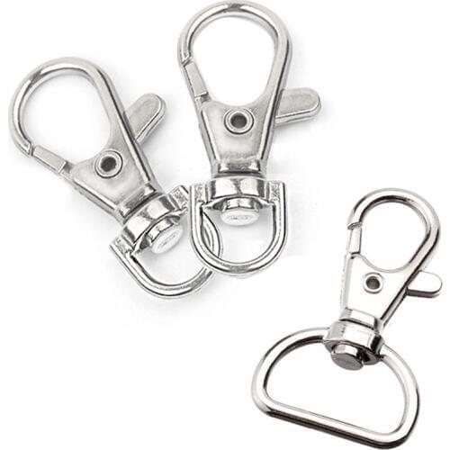 10 Pcs Metal Swivel Trigger Lobster Clasp Apparel Sewing Fabric Key Chain Ring Snap Hook Lanyard DIY Craft