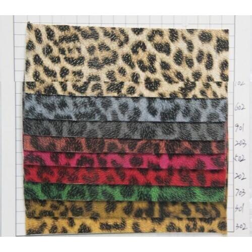 Green leopard leather factory wholesale artificial PU leather fabric animal skin pattern leather for handbag, shoes, sofa