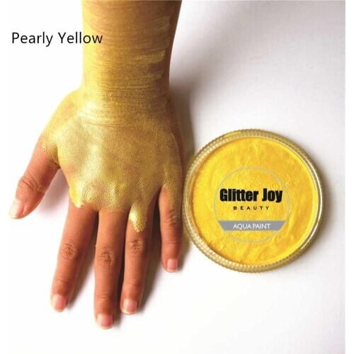 Pearly Yellow 30g/pc Water-based Professional Makeup Face and Body Art Painting for Festival and Rave Party