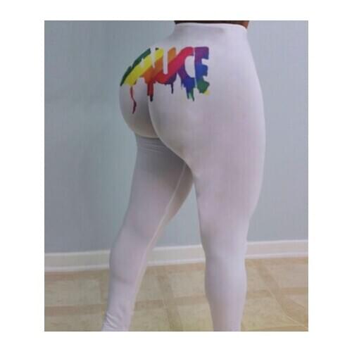 Plus Size S-3XL Women Fashion Letter Printed Leggings High Waist Skinny Trousers Mid Waist Slim Workout Fitness Sport Pants