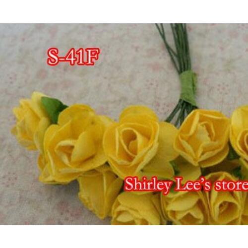 144 bunches=1728pcs tiny paper rose in YELLOW,craft supplies, for scrapbooking,card making(Free Shipping by EMS)