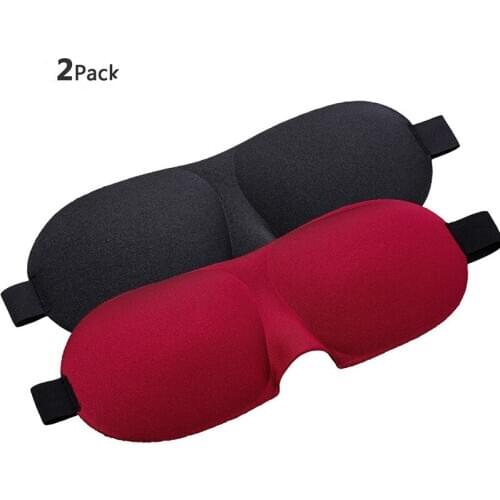 2 Pack Black Red Sleeping Eye Mask Office Sleeping Rest Comfortable and Adjustable for Travel Nap Shift Works Soft Lightweight