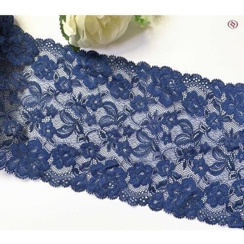 3y/lot 17cm dark blue elastic lace trim DIY craft sewing decor garment accessory lace wholesales DIY material