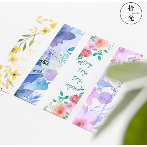 30Pcs/pack Cute Poetic flower Paper Bookmark Stationery Bookmarks Book Holder Message Card School Supplies