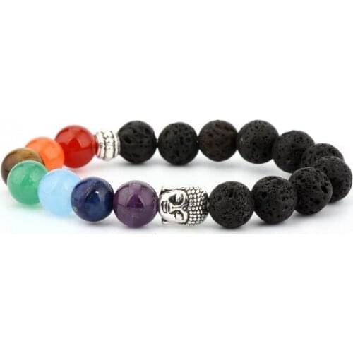 8mm iyi4 adjusted agate Onyx stone bead black volcanic lava Bracelet essential oils diffuser Reiki Buddha Prayer Yoga