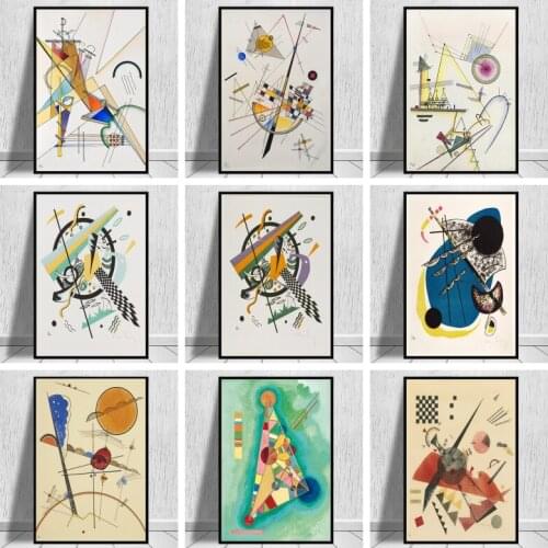 Abstract Geometric Artwork By Wassily Kandinsky Canvas Art Paintings Posters and Prints Reproductions Wall Pictures Home Decor