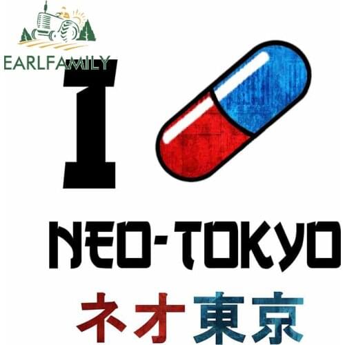 EARLFAMILY 13cm x 12.1cm For I Love Neo Tokyo Trunk Car Stickers Surfboard Decal Personality Creative Sticker Vinyl Material