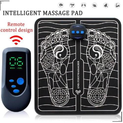 Electric EMS Intelligent Sole Foot Massager Pulse Acupuncture Massage Pad USB Rechargeable Foot Massage Machine Leg Beauty