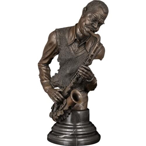 Ivorique DS-056 Hotel decoration Bronze Black Musician Bust Music Performer Figurines sculpture for home decoration accessories