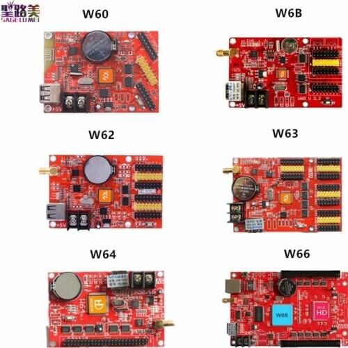 Huidu HD W60 W60-75 W6B W62 W63 W64 W66 Wifi & U-Disk ports 1024*32~2048*512 single color dual color led display control card