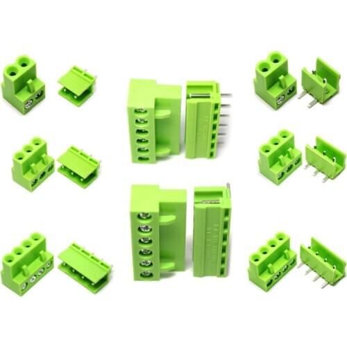 5PCS HT5.08mm connector 2P 3P 4P 5P 6P 7P 8P straight foot / curved pin connector plug + terminal block