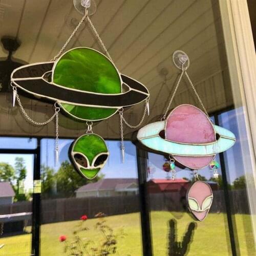 Creative Acrylic Planet Wall Art Hanging Wind Chime For Garden Party Home Decoration Accessories Macrame Dream Catcher Big