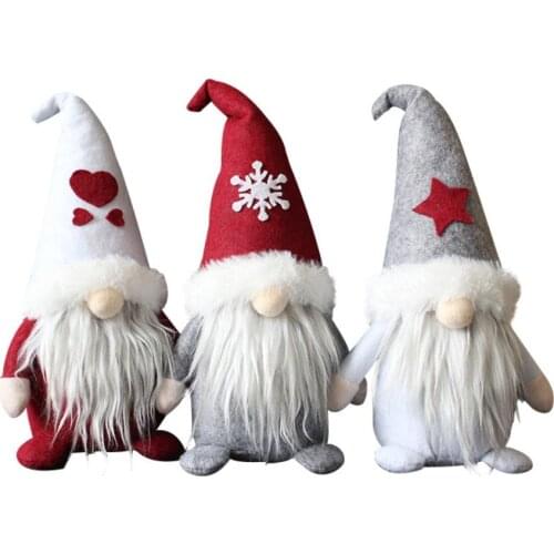 Faceless Hooded Doll Holiday Dwarf Santa Claus Plush Doll Decor For Home Fireplace Party Gifts For Kids Festival Suppli