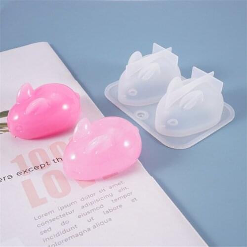 Cute 3d Rabbit Pendant Silicone Dessert Candy Mold Epoxy Resin Mold Cake Making Mousse Chocolate Mold Diy Tools Kitchen Supplies