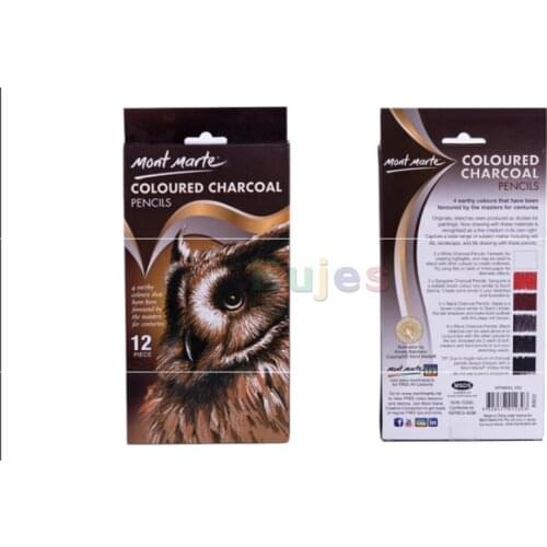 Mont Mart 12pc/set Color charcoal pencil 12 color drawing sketch color art carbon pen Student sketch suit art supplies