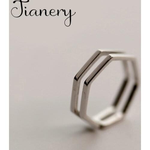 New Fashion Gothic Hexagon Rings For Women Wedding Rings Fashion Jewelry Ladies Accessories Boho Jewelry 2021