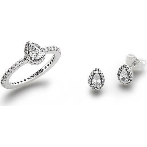 NEW 2019 100% 925 Sterling Silver Forever Yours Jewellery Set Charms rings Wedding Fit DIY Original Jewellery Gift A Set