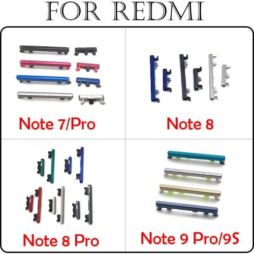 New Power Volume Side Button Key For Xiaomi Redmi Note 9S / Note 9 Pro Repair Spare Parts