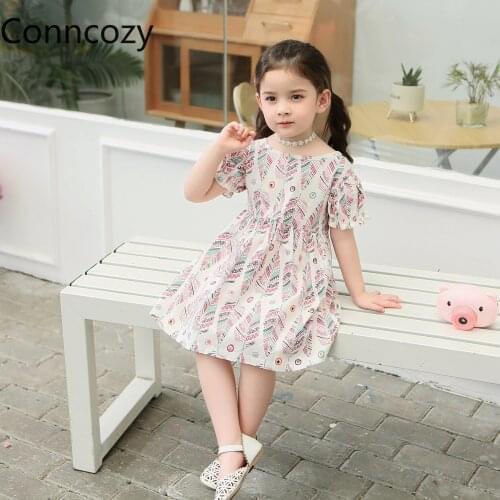 Pure Cotton Girls Dresses 2021 Summer Korean Princess Dress Baby Girl Childrens Dress Kids Dresses for Girls Pink Dress Clothes