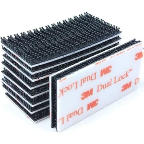 6pcs 3M Double Lock Black VHB Mushroom Tape Type Buckle Wave Lock Buckle Plastic Fixing Industrial Fasteners Different Sizes