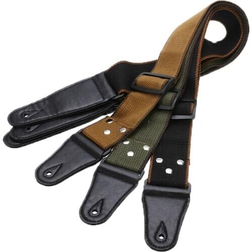 Adjustable Pure Cotton Electric Guitar Strap Belt 3 Colors Guitar Straps Musical Instrument Guitar Part Accessories