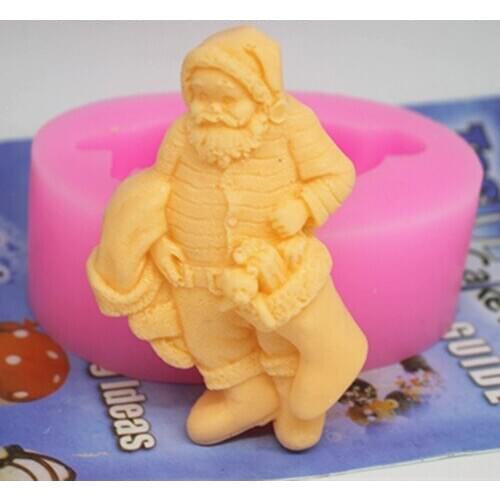Silicone mold Santa Claus shape handmade soap clay mould DIY tools Fondant cake chocolate decoration mold