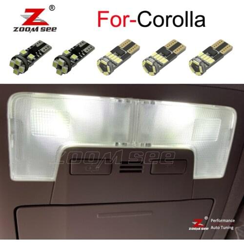 LED license plate Lamp + LED Interior dome mirror bulb Kit For Toyota for Corolla ( 1998 to 2002 2006 2010 2016 2018 2020 )