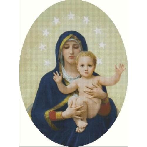 Virgin Son Mother and child Angels Cross Stitch Kits Needlework 14CT Unprinted Embroidery Top Quality DIY Handmade Decoration