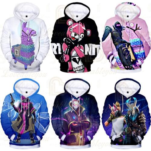 Fortnite Hoodie Sweatershirt Men Women Loose Autumn Winter Coat Battle Royale Street Cloth Long Sleeve Hoodies Tops