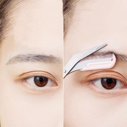Eyebrow Trimmer Scissor with Comb Facial Eyelash Hair Removal Grooming Shaping Eyebrow Shaver Cosmetic Makeup Accessories