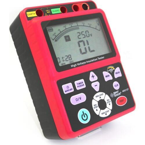 Smart Sensor AR3127 Digital High Voltage Insulation Resistance Tester 5000V Megger Shake Electronic Table 0.0-99.9G ohm Tester