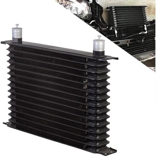 Universal 15 Rows Aluminum Auto Car Oil Cooler AN10 Engine Transmission Oil Cooler Kit Black color
