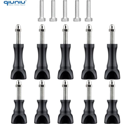 QIUNIU 3pcs/Lot Short Thumb Knob Screws with Nut for GoPro Hero 2 3 3+ 4 5 6 for SJCAM for Xiaomi Yi for Go Pro Accessories