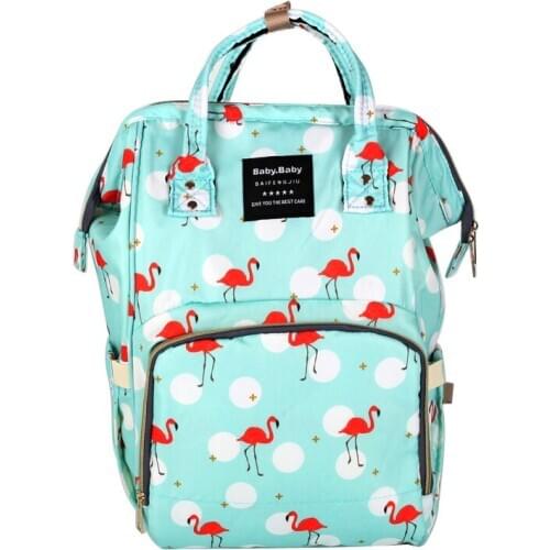 Gloriou Source 2020 New Mother Bags Diaper Baby Bags Large Waterproof Backpack Flamingo Print Large Mummy Travel Nappy Bag