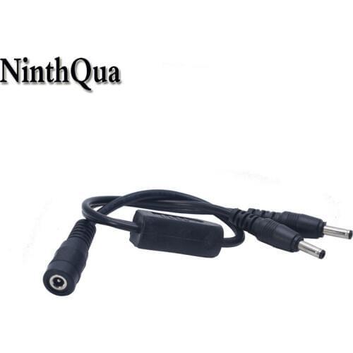 1pcs 3.5*1.35mm Monitoring Power Supply Line 2Male Plug to Female jack 2 in 1 Connector With 30cm 0.5mm2 Cable