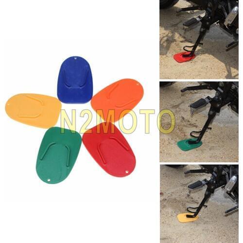 1pcs Orange Universal Motorcycle Kickstand Side Stand Pad Plate Base For Honda Yamaha Parking Support Pad Non-slip Plate Pad