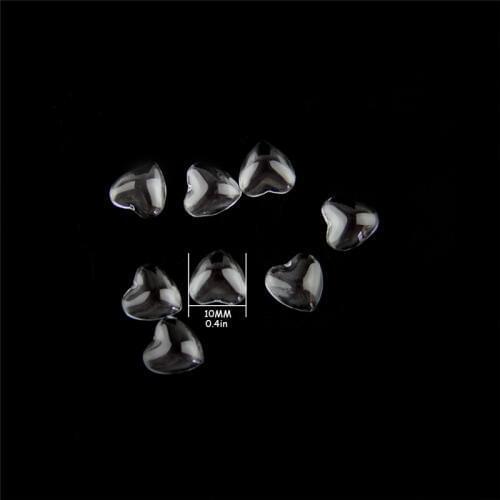 10mm 100pcs Good Quality Domed Heart Transparent Clear Glass Cabochons Cameo settings Glass Cover Sale