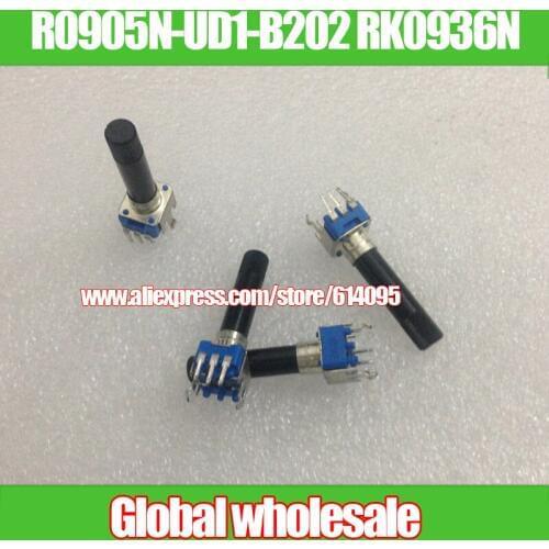 10pcs R0905N-UD1-B202 RK0936N B2K vertical single potentiometer / B2K handle length 28MM flower axis