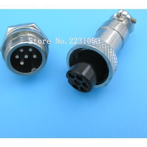 2 Sets GX12 6 Pin Male & Female 12mm Wire Panel Connector Aviation Plug GX12-6 Circular Connector Socket Plug