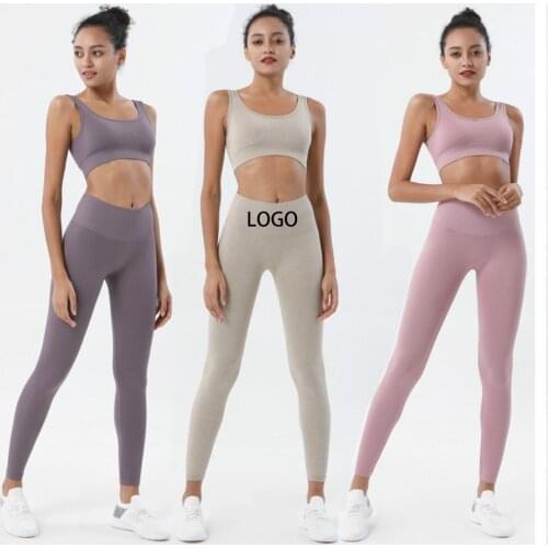 Seamless Gym Sets Fitness Sports Suits Womens Clothing High Waist Booty Leggings Sports Bra Running Athletic Wear Yoga Set