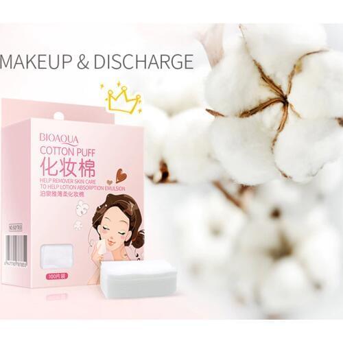 BIOAQUA 100PCS Makeup Cotton Pads Facial Organic Naturally Mild Cleaning Nail Polish Remover Cosmetic Tissue Beauty Skin Care