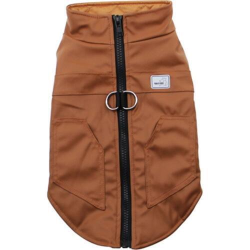 Pet Dogs Outfit Costume Small Dog PU Leather Sleeveless Zipper Coat Thickening Warm Vest For Small And Medium Dogs