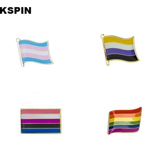 Gay Pride Rainbow Pansexual Bisexual Flag Metal Pinback Button Badgs Symbol Pin XY0056-1