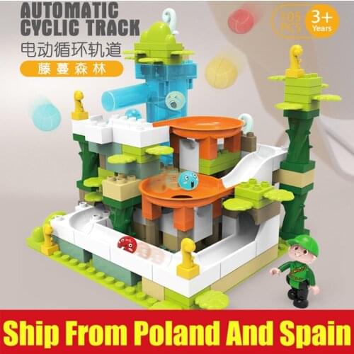 Marble Race Run Block 105PCS The Forest Compatible Duplped Building Blocks Big Size Bricks DIY Toys Gifts For Kids