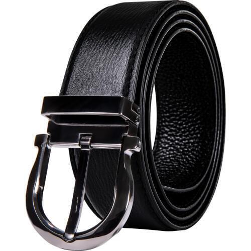 Cow Genuine Leather Vintage Pin Buckle Men Belt Luxury Male Strap Belts For Men Fashion Classice High Quality Black Waist Belt