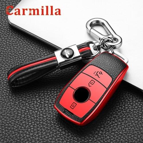 Leather TPU Car Key Fob Case Cover Protector For Mercedes Benz E C G M R S Class W204 W212 W176 GLC CLA GLA AMG Accessories