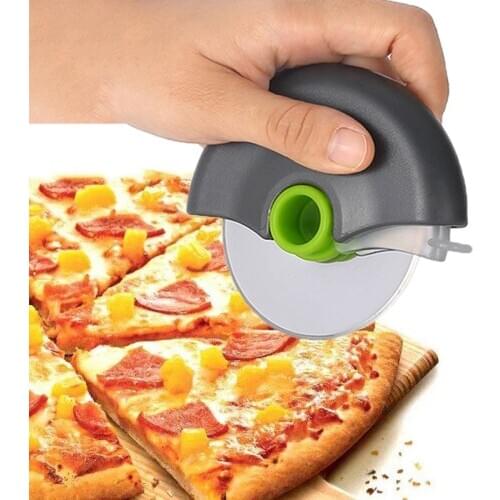 Stainless Steel Round Wheel Cutting Knife for Pizza with Lid Roulette Roller Dough Pizza Slicer Cutter Baking Accessories Tools