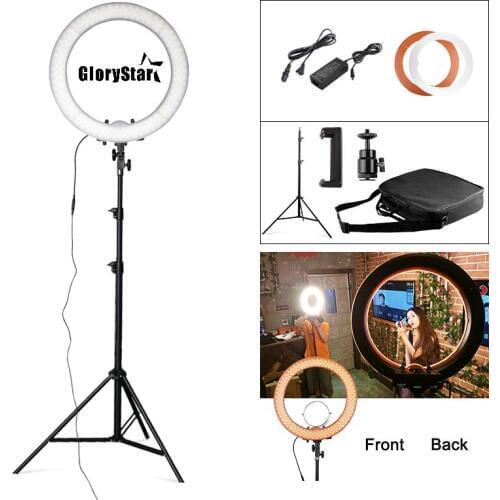Glotar RL-18 55W 5500K 240 LED Photographic Lighting Dimmable Camera Photo/Studio/Phone Photography Ring Light Lamp&Tripod Stand